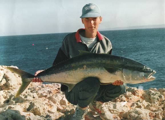 48 pound yellowtail king i caught off steep point