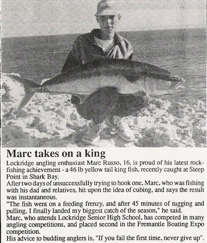 48 pound yellowtail king i caught off steep point