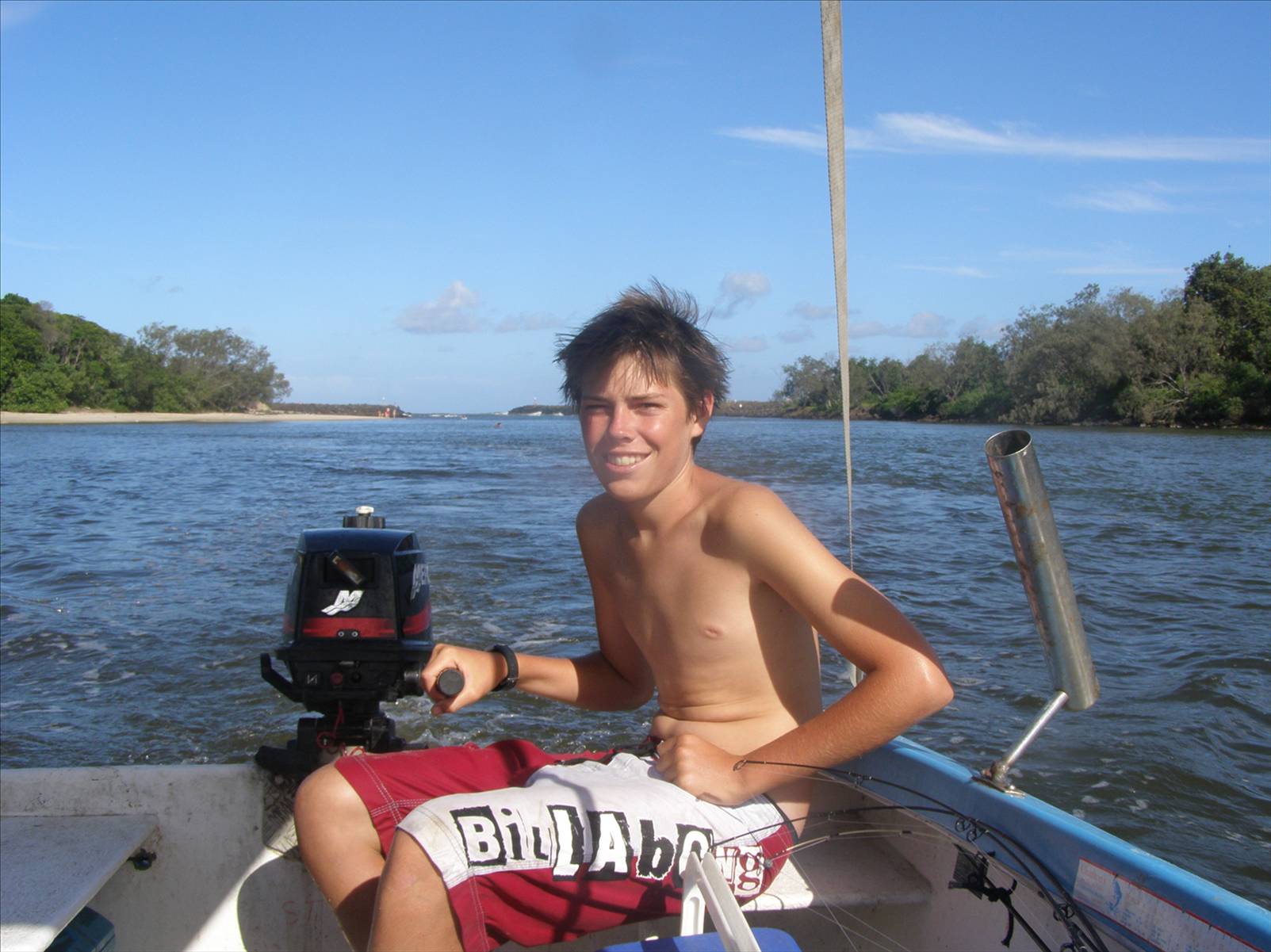 out in my boat