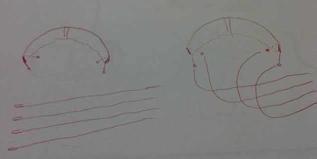 Kite rigging from side