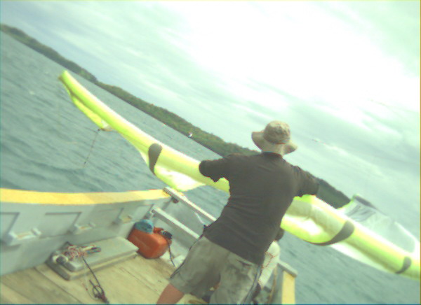 Boat launching in Fiji