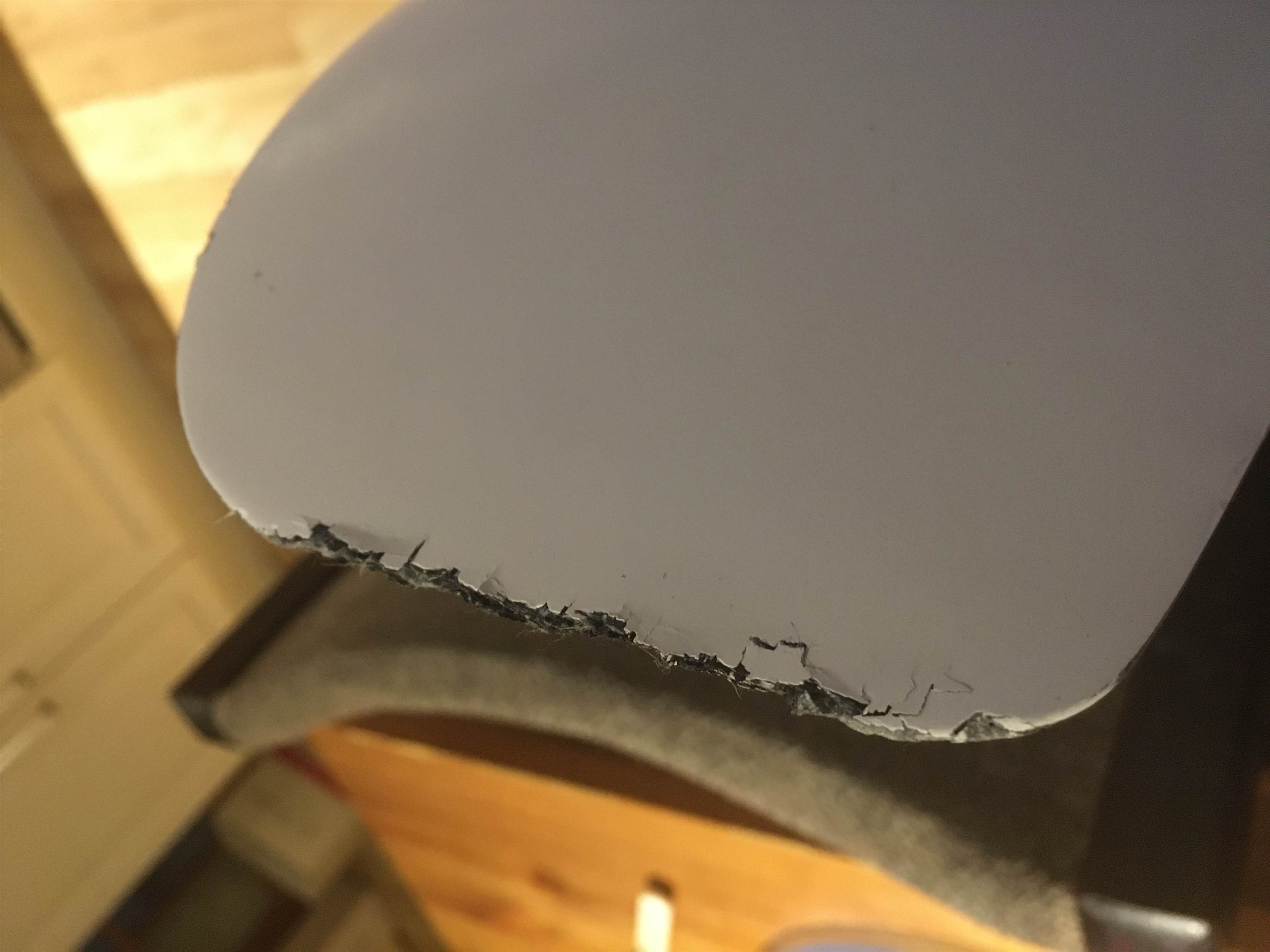 Damaged wing tip