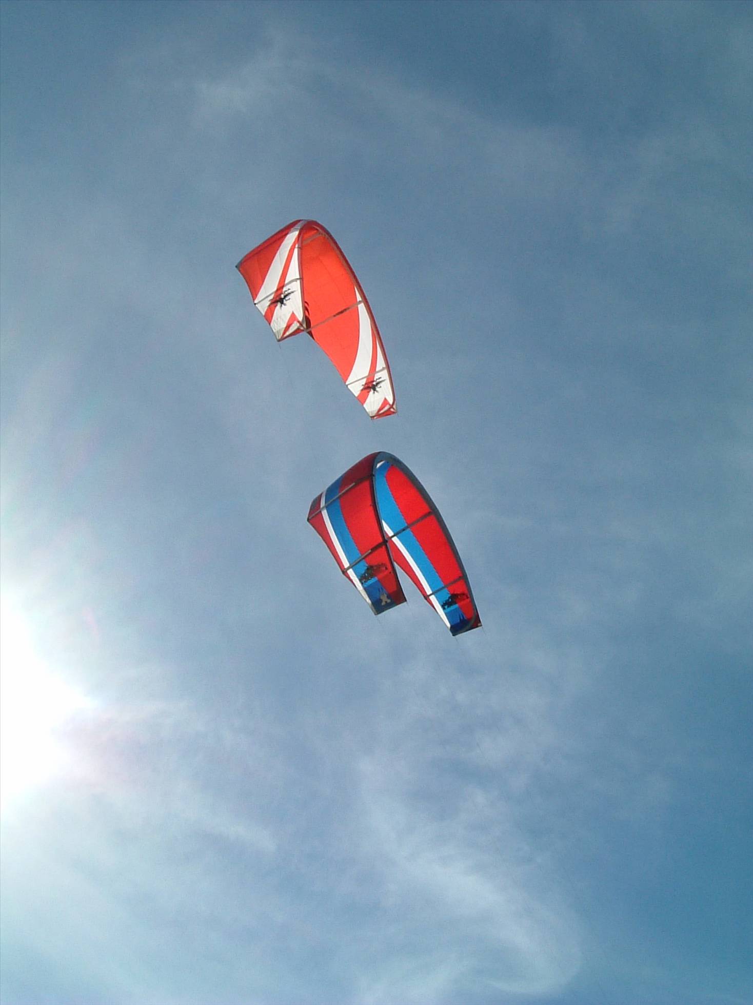 Two kites stacked at Yorkeys Knob Cairns