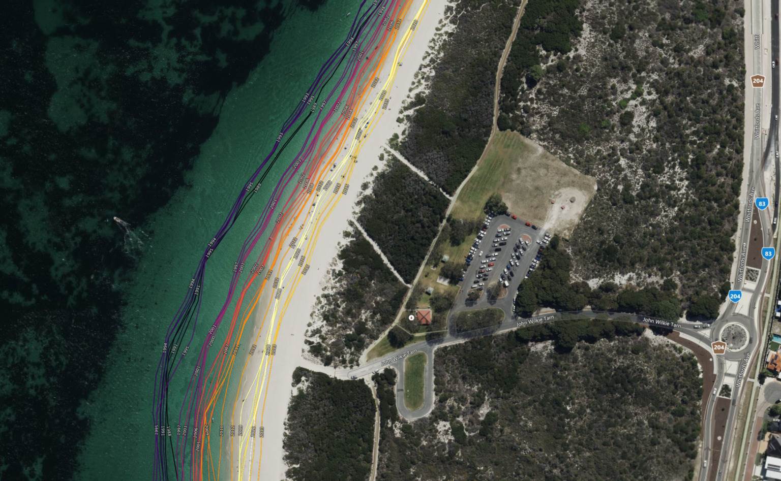 Pinnaroo Point beach erosion over time