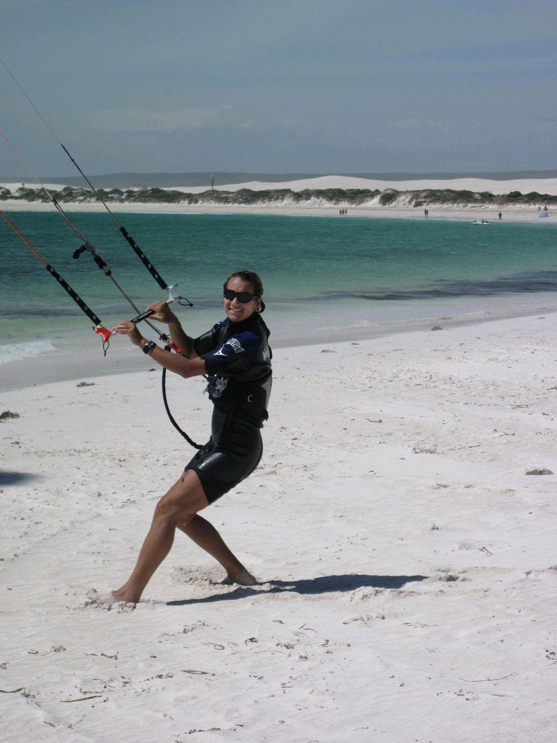 Christina gets her first kiting Photo