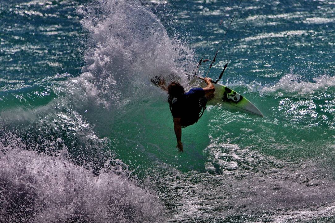 Surfing with a kite