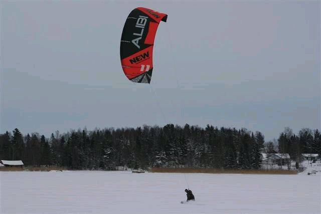 Snow kiting somewhere in a Northern Territory
