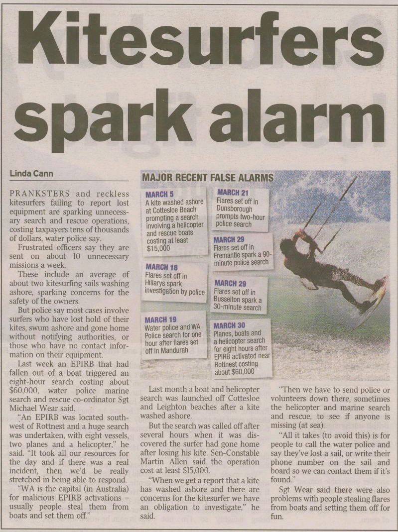 Kitesurfers Spark Alarm