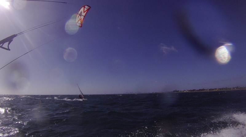 Kitesurfing at Hampton with handcam