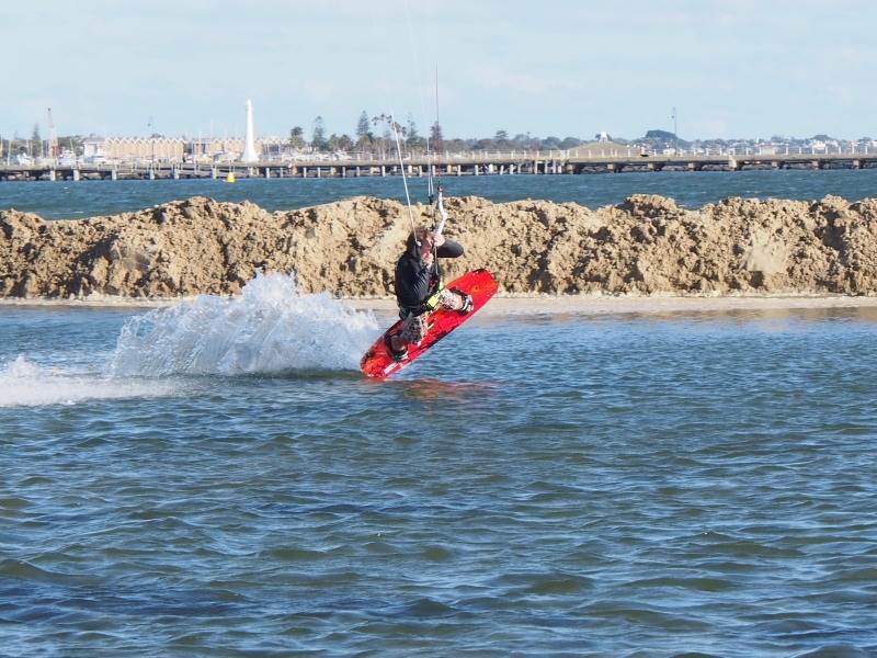 Enjoying the flat behind sand bar.