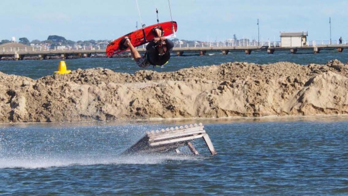 Enjoying the flat behind sand bar.