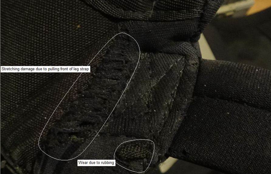 Dakine Fusiton seat harness leg strap attachme