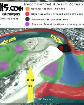 kitethrills kitesurfing zones for caloundra passage