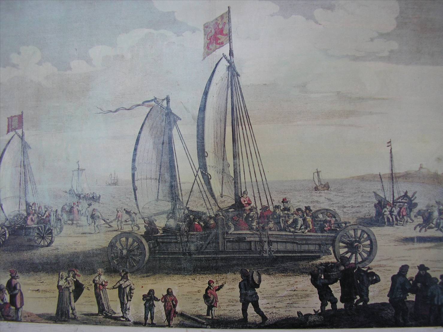 The late 1800s Land Sailing on the North beaches of France