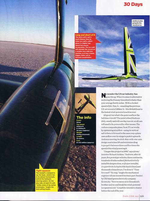 Greenbird story in FHM Australia