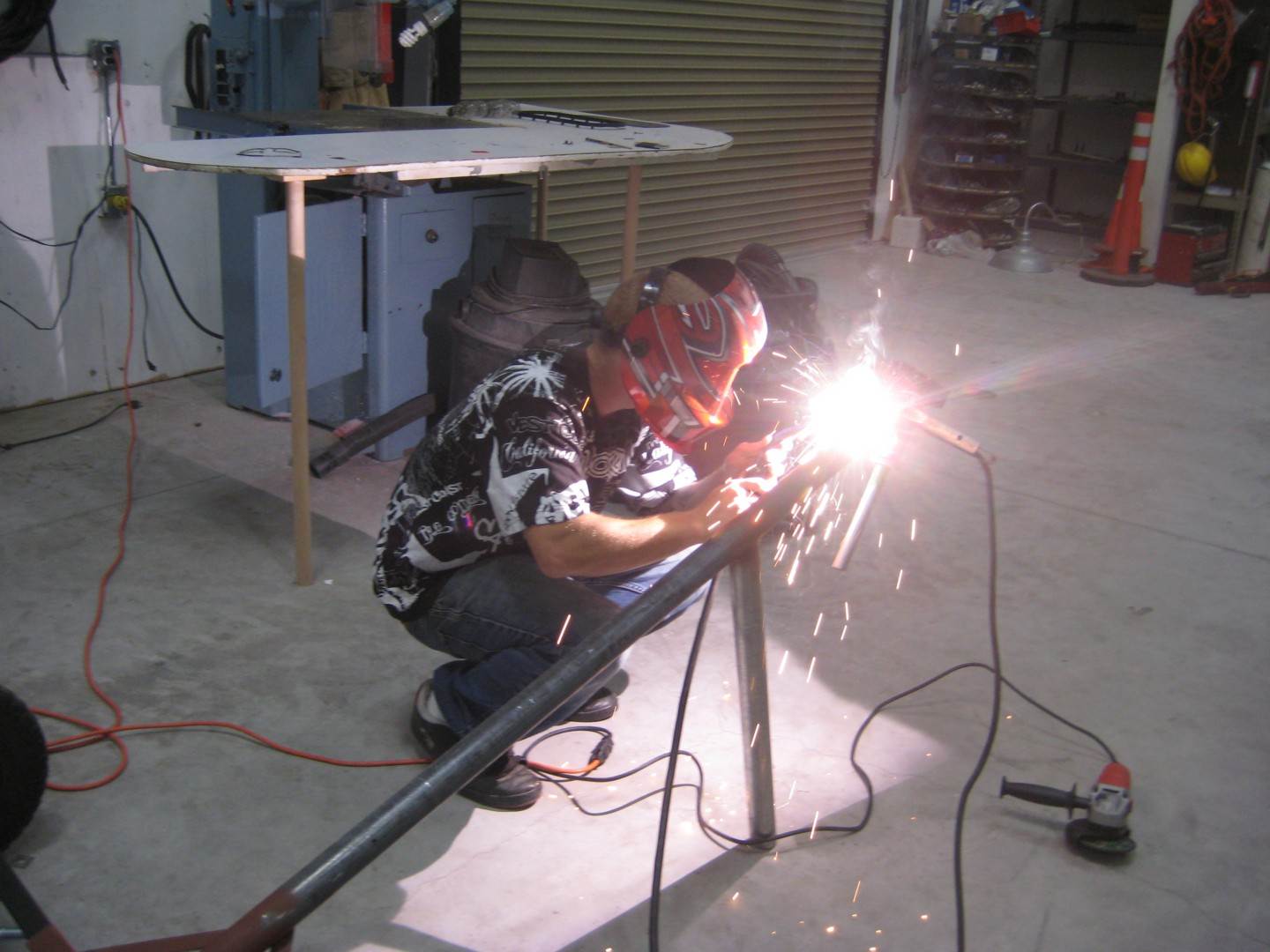 Do not look directly at the weld!