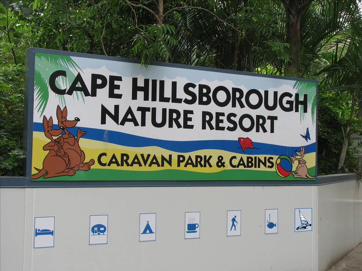 Cape Hillsborough sign with Blokart image