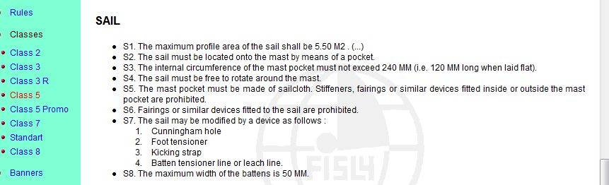 class5 sail specs