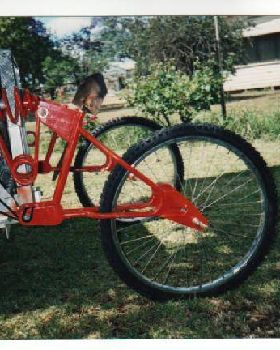 A homemade self made rear suspension