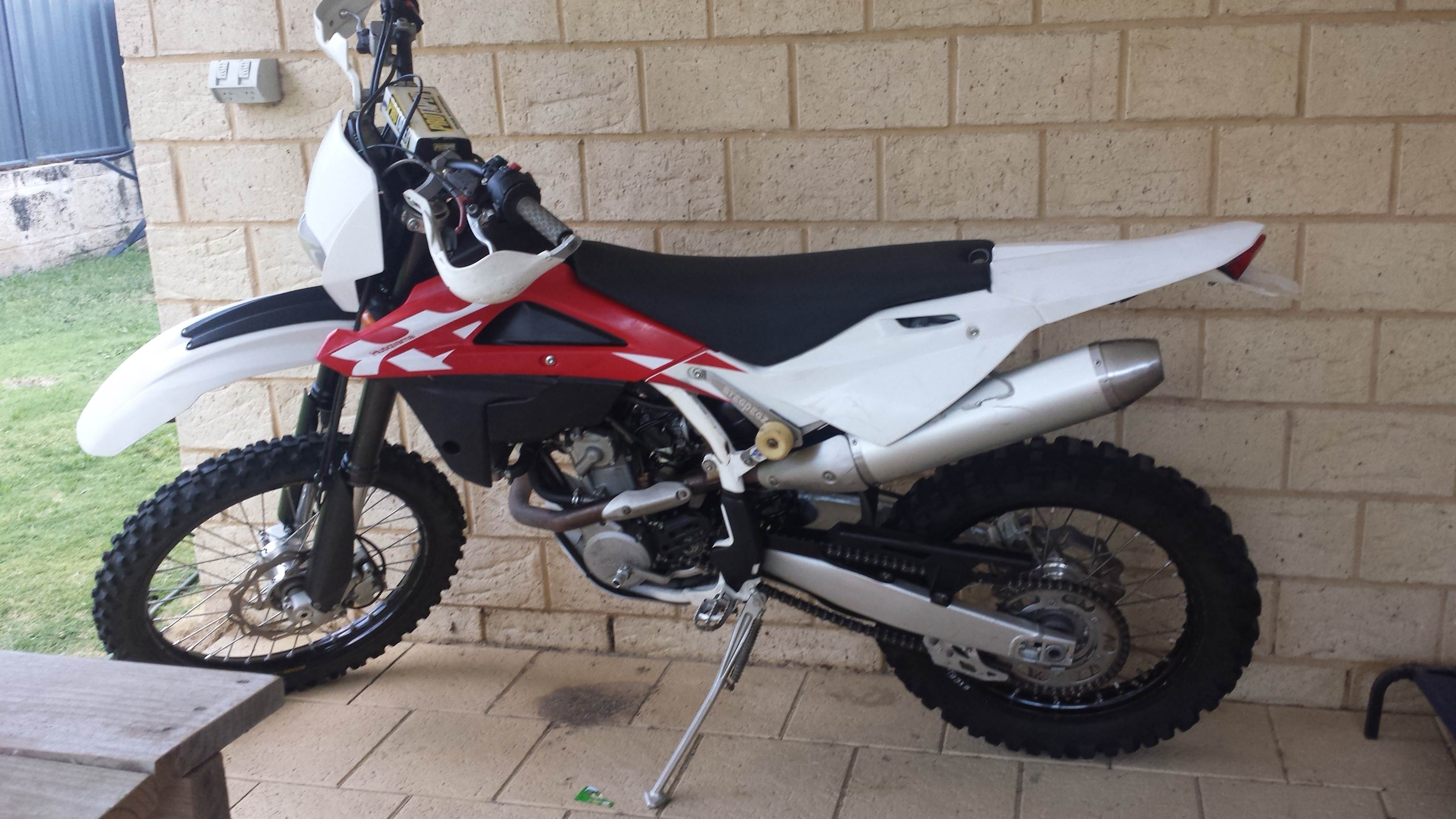 The bike in the trailer
