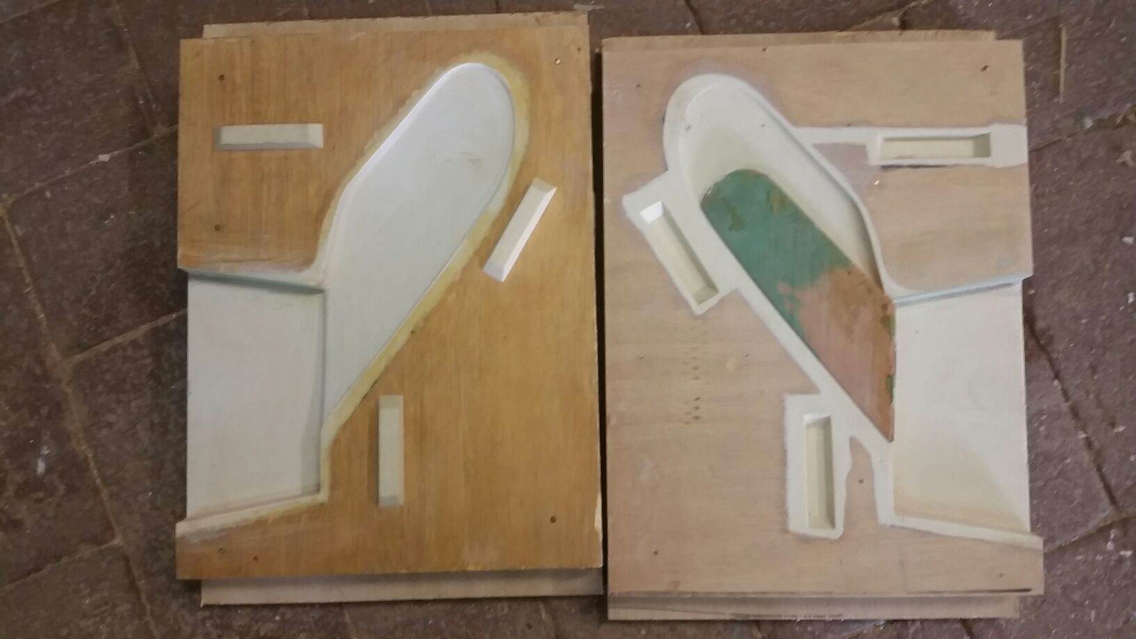 Fin pattern in sand box/ Core box set up.