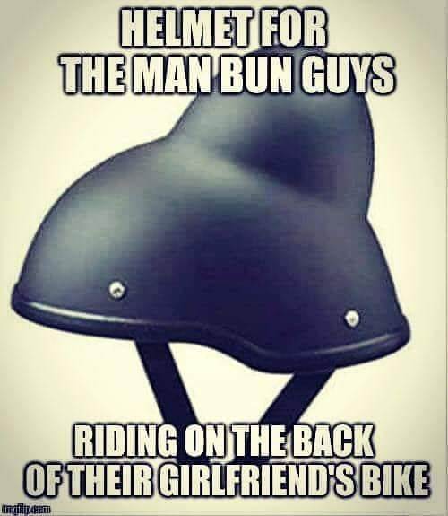 man bun helmet