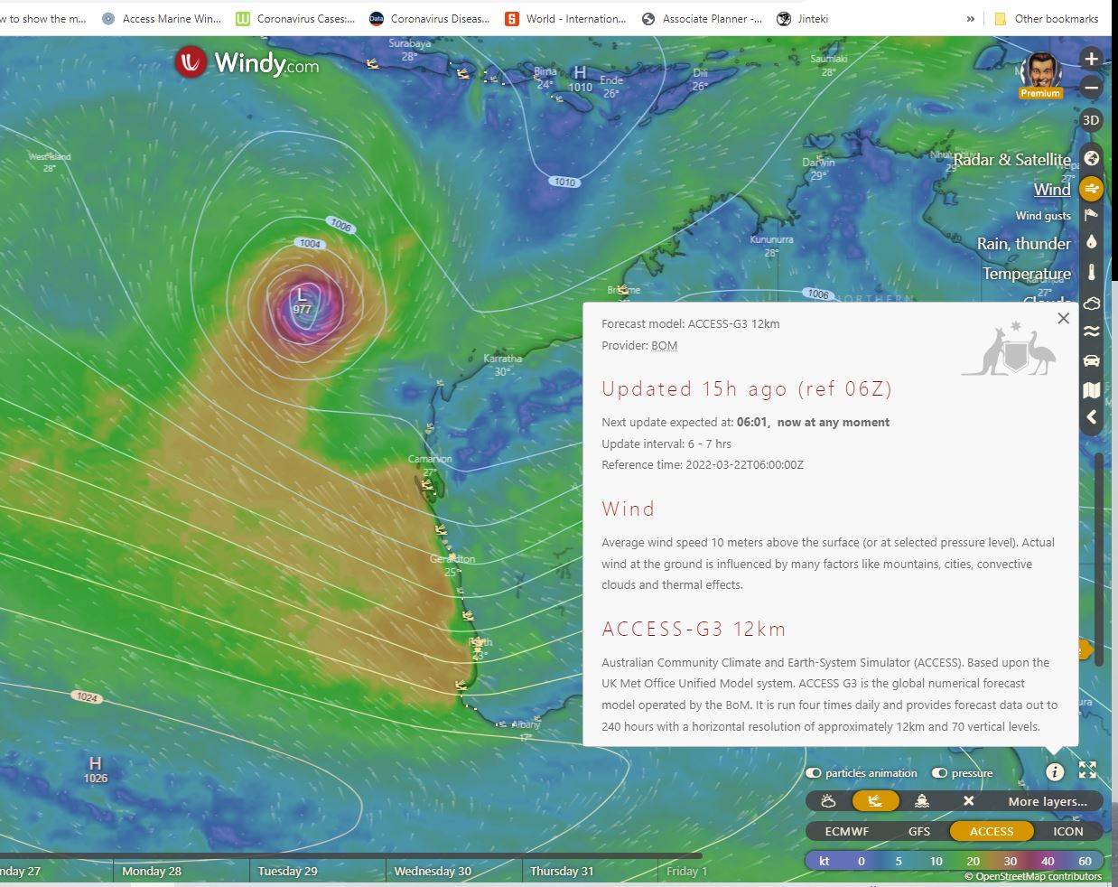 bom's model in windy