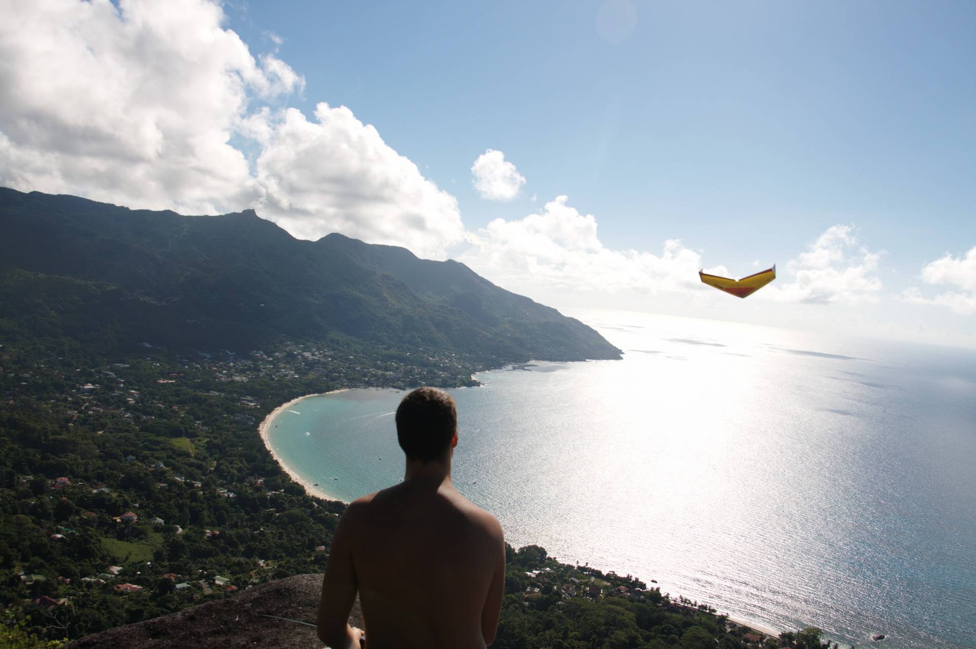 Flying in Seychelles