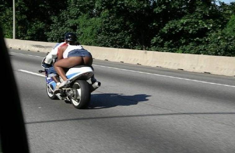 Booty on bike