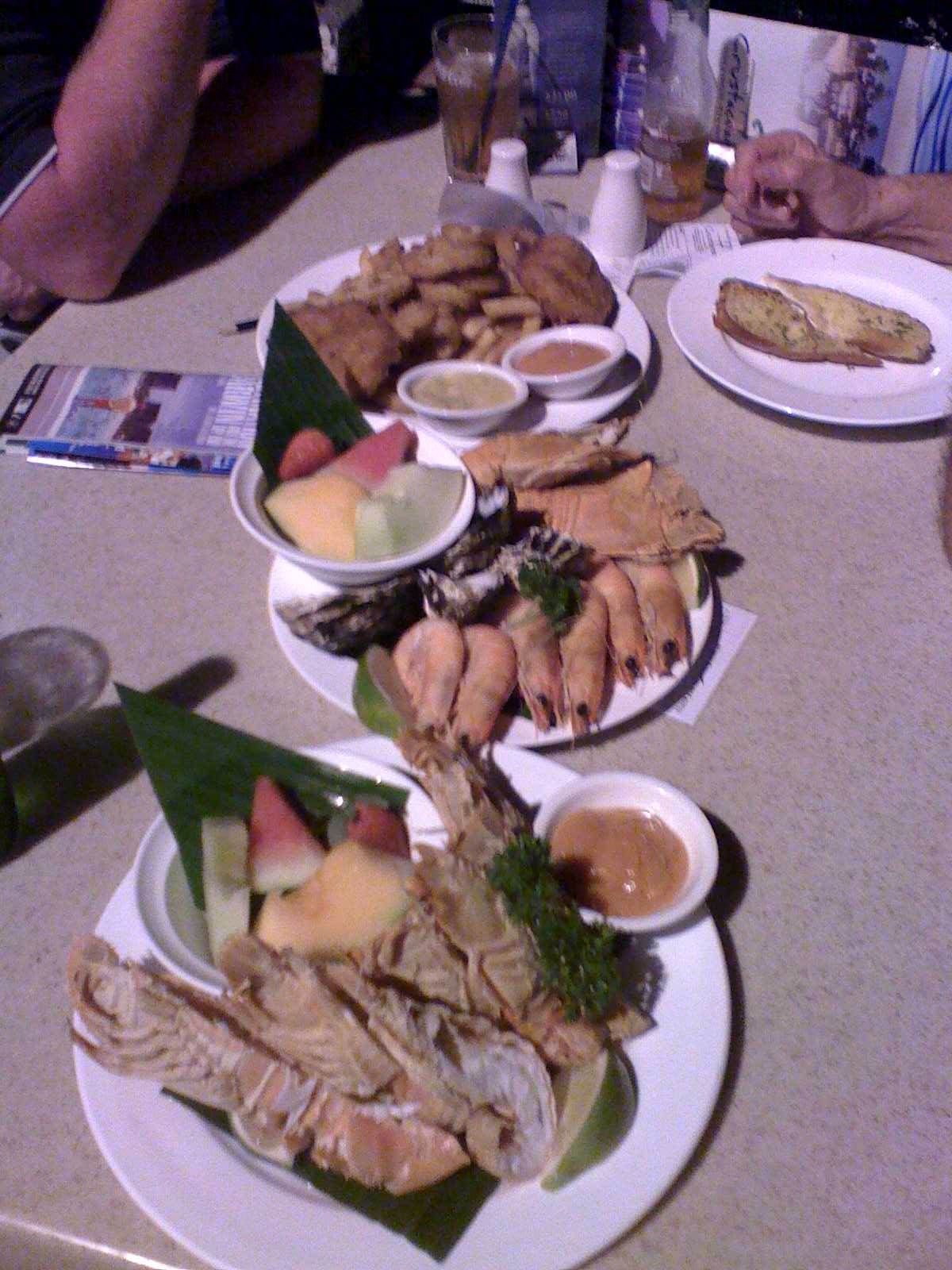 Meal at the Darwin wharf.... Love the Morton Bay Bugs