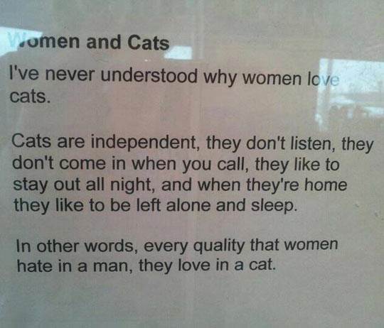 funny-women-love-cat-dislike-man