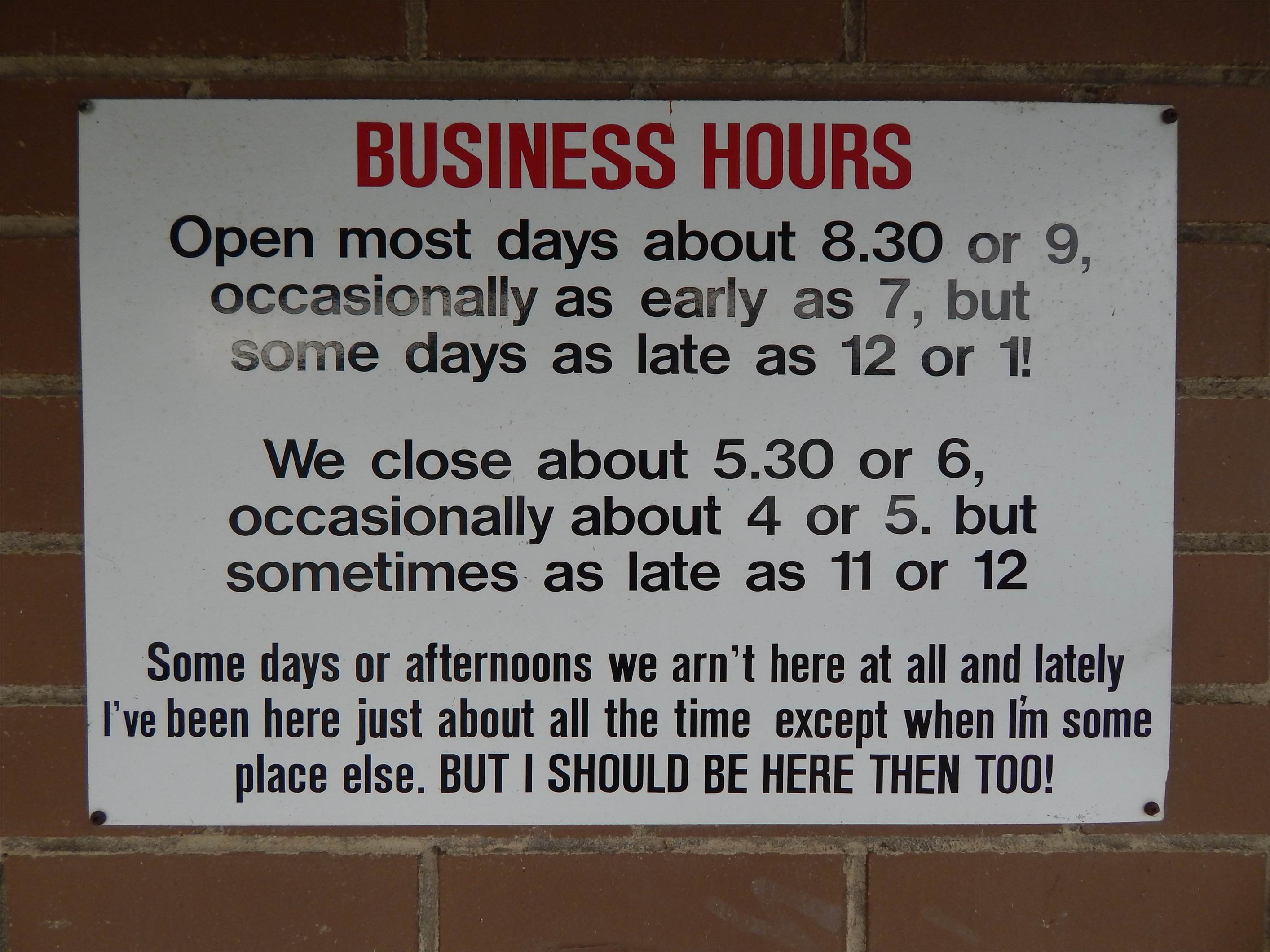 Opening hours 2