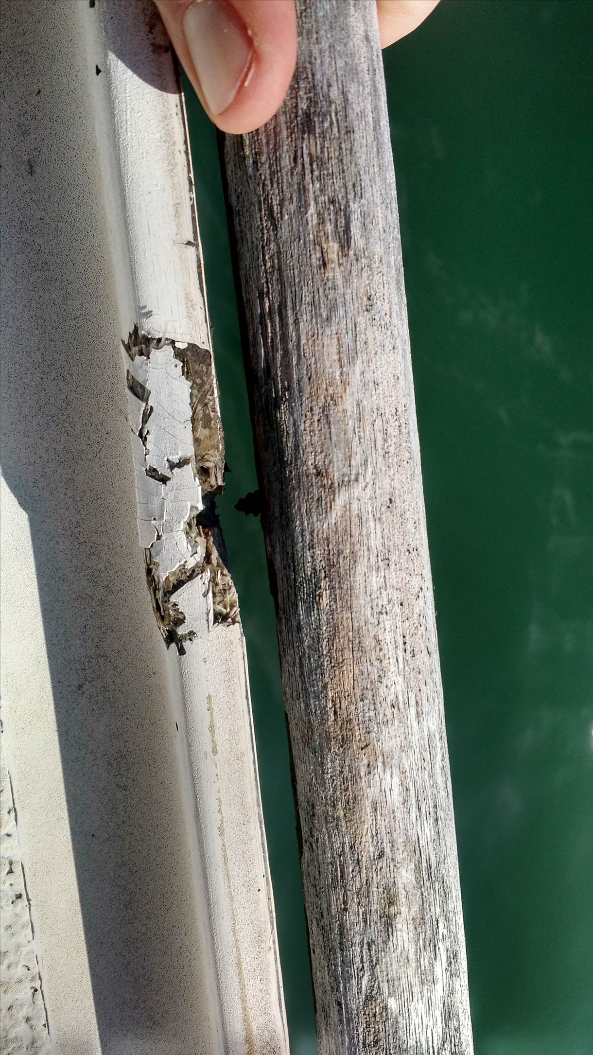 Damage to Galini gunwale