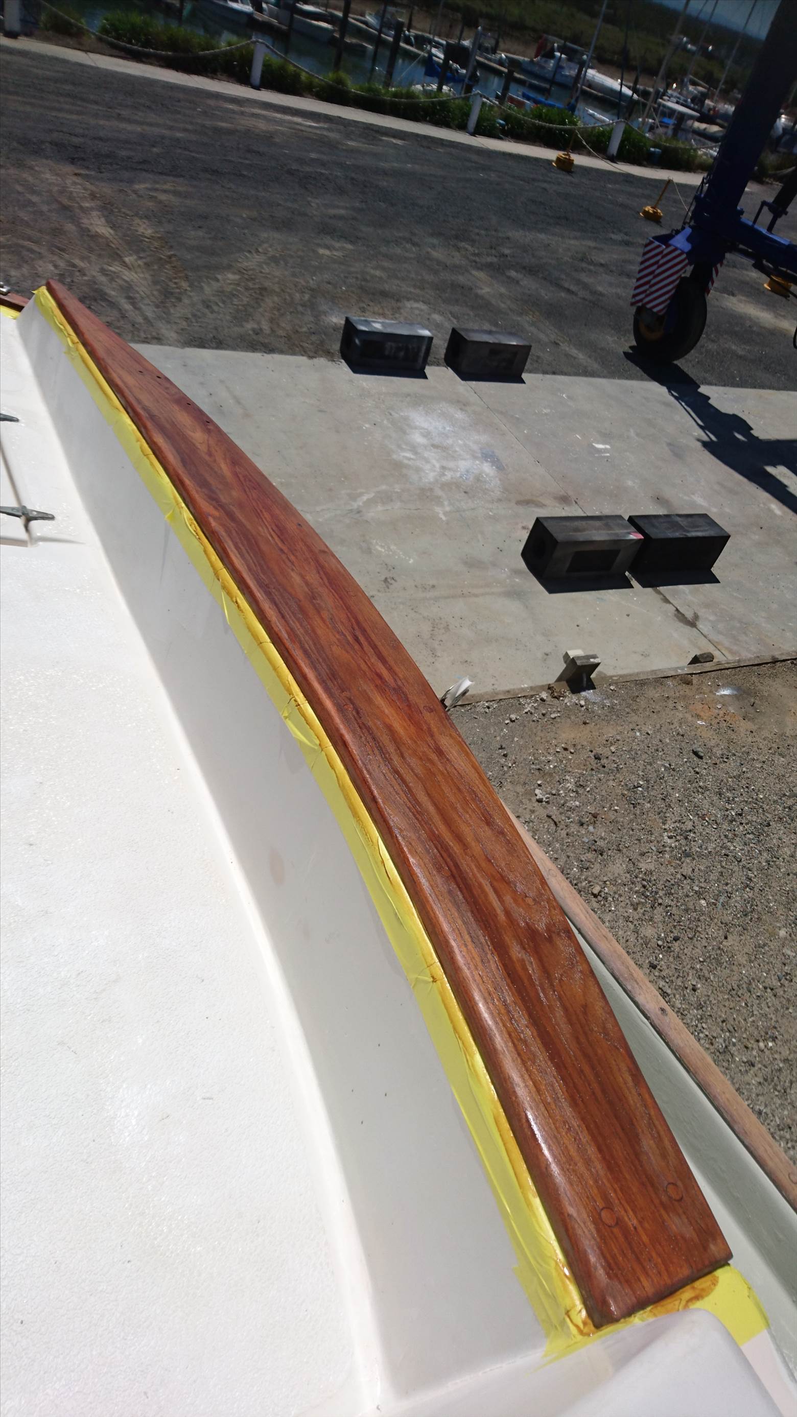 Thursday sanding the teak 011