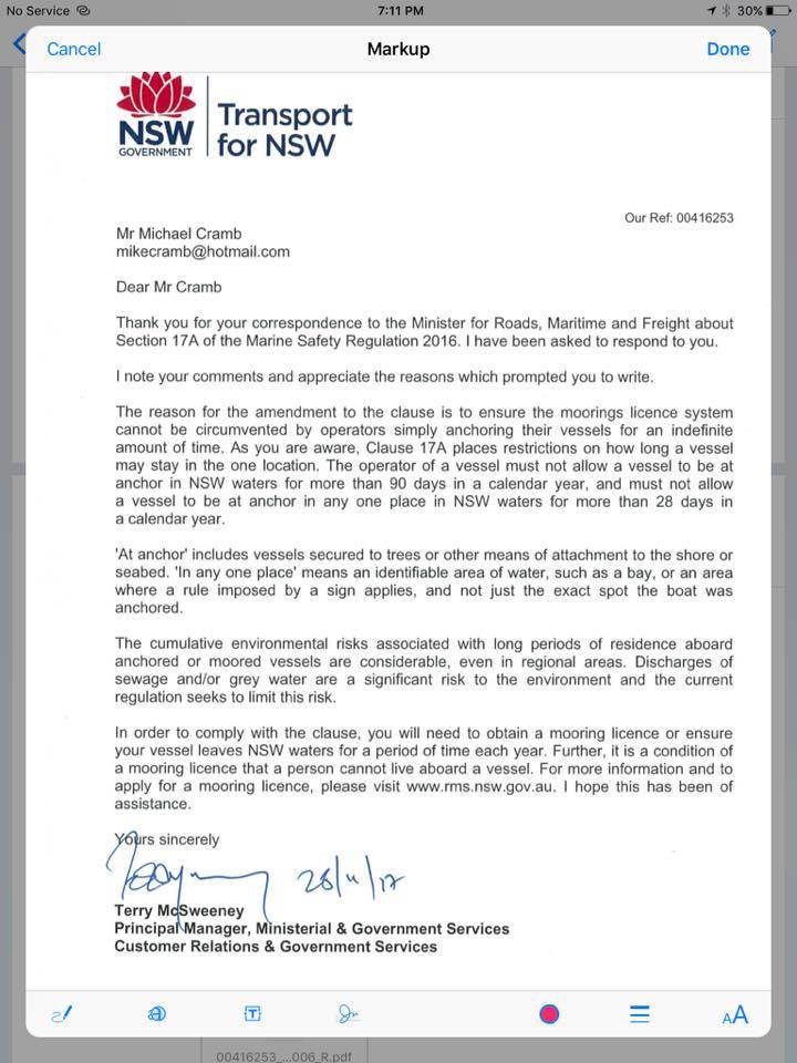 90 Day Anchor limit NSW