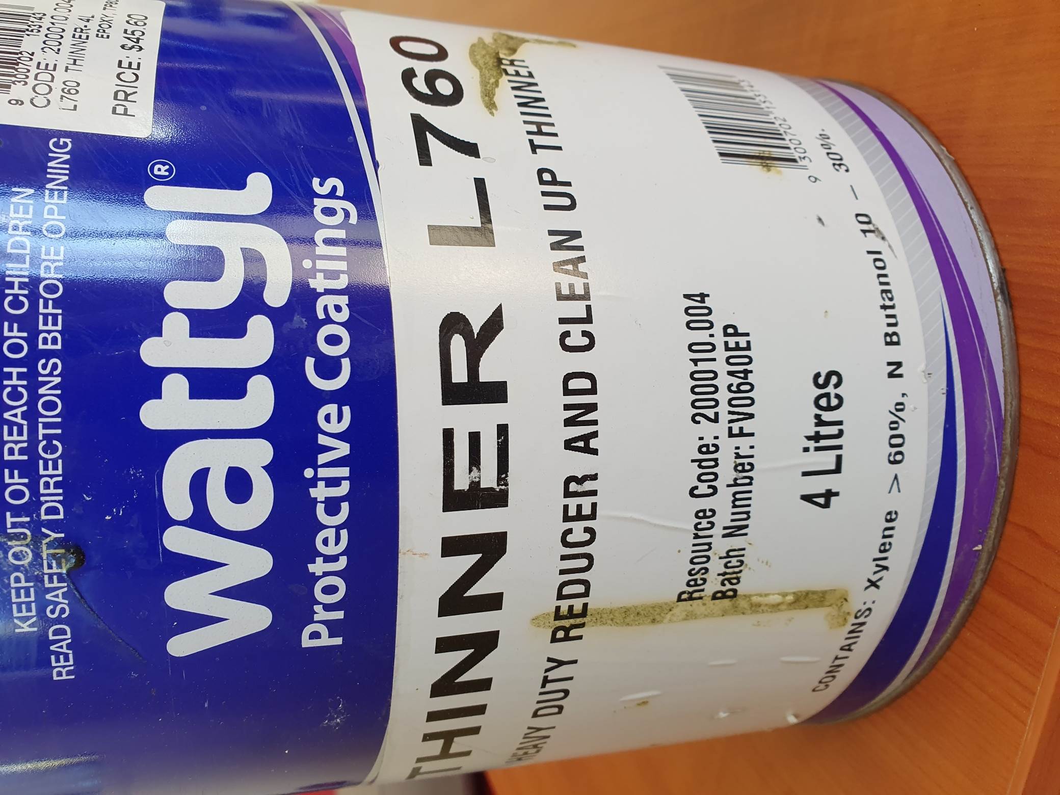 Wattyl L760 thinner