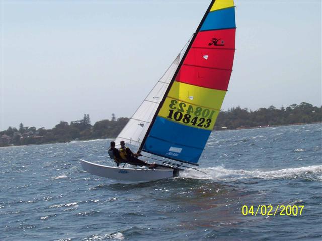 Hobie fun in 25 knots