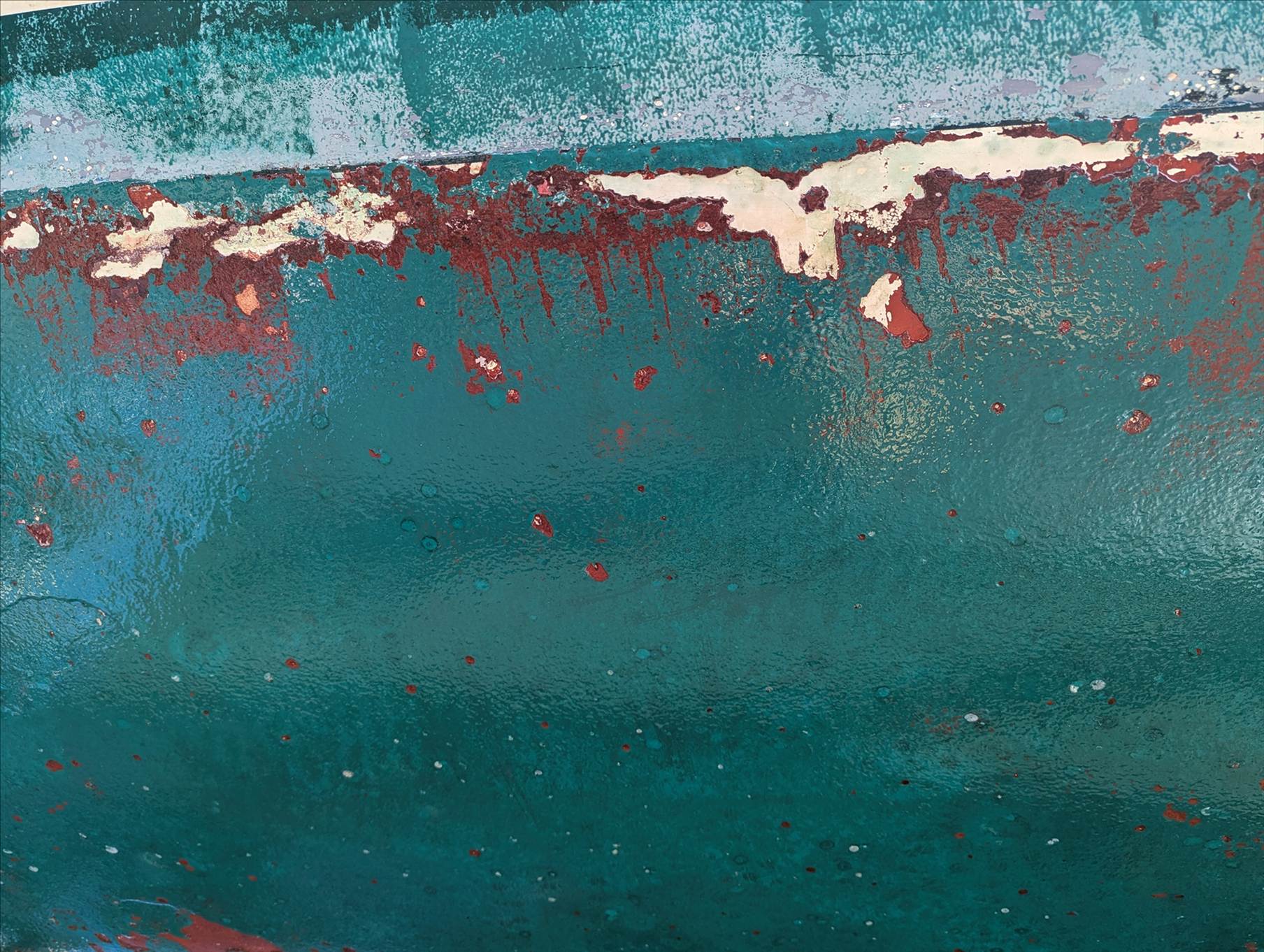 Below waterline after pressure wash