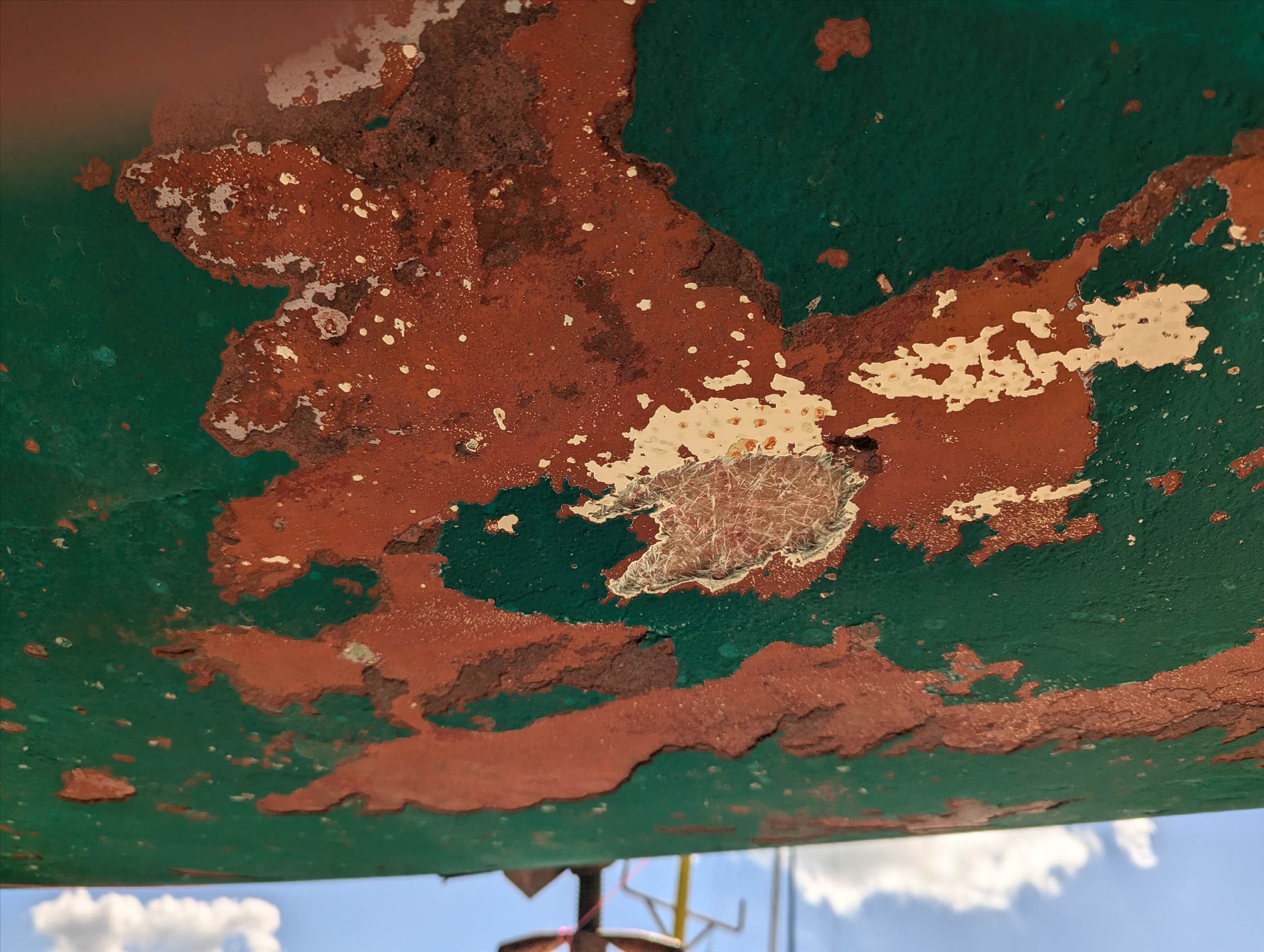 Below waterline after pressure wash