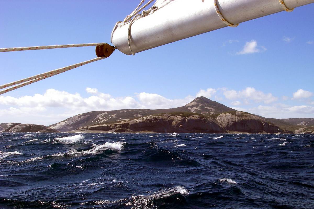 Saling at speed past Albany WA