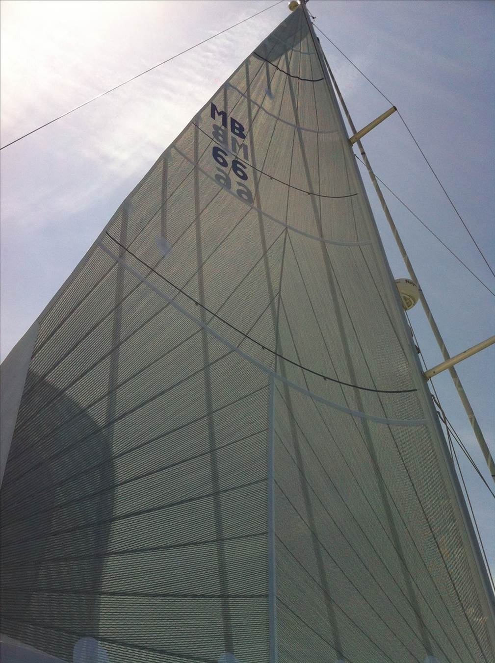 In mast furling carbon main
