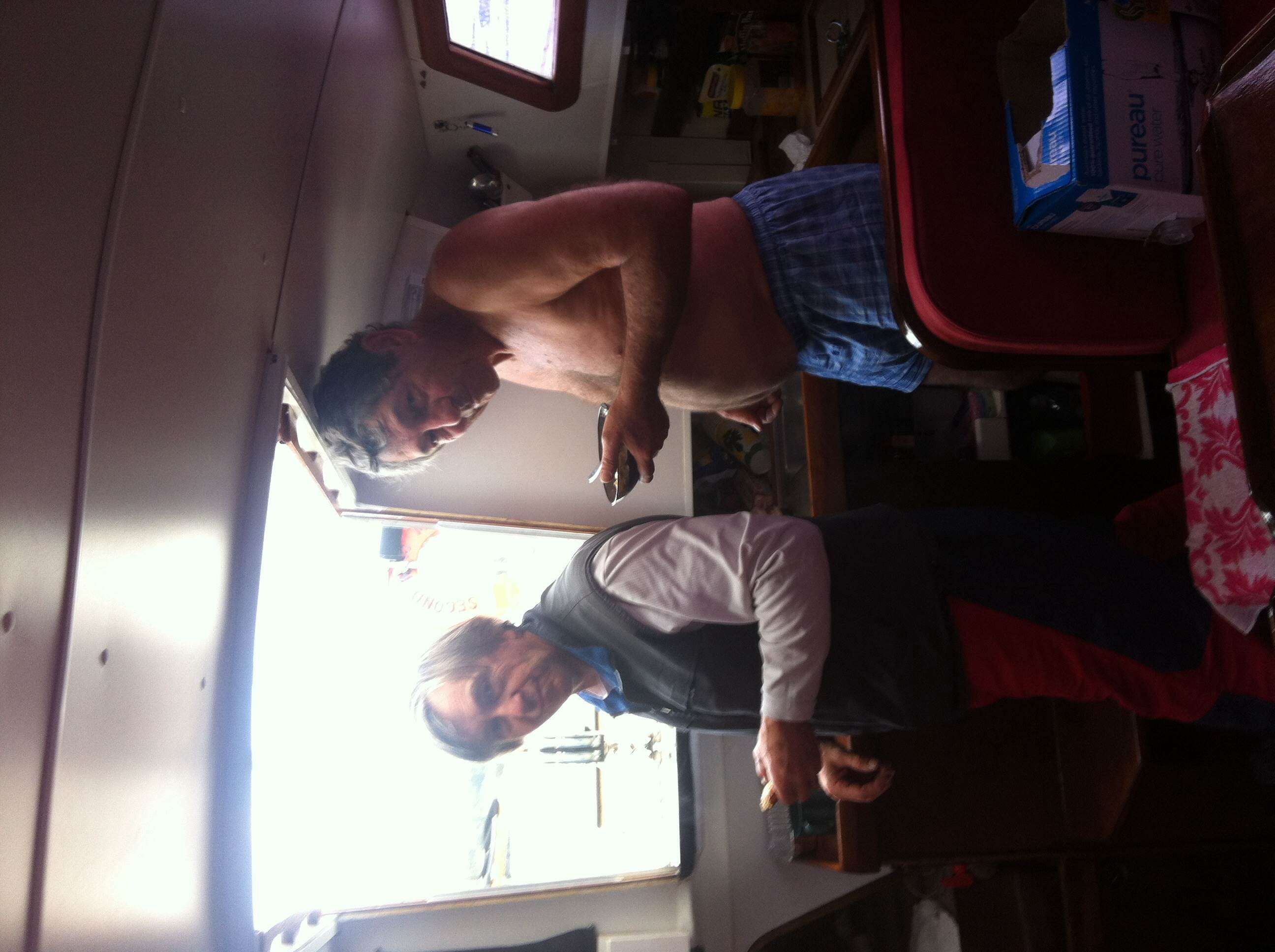 Cisco and Havefun at breakfast.