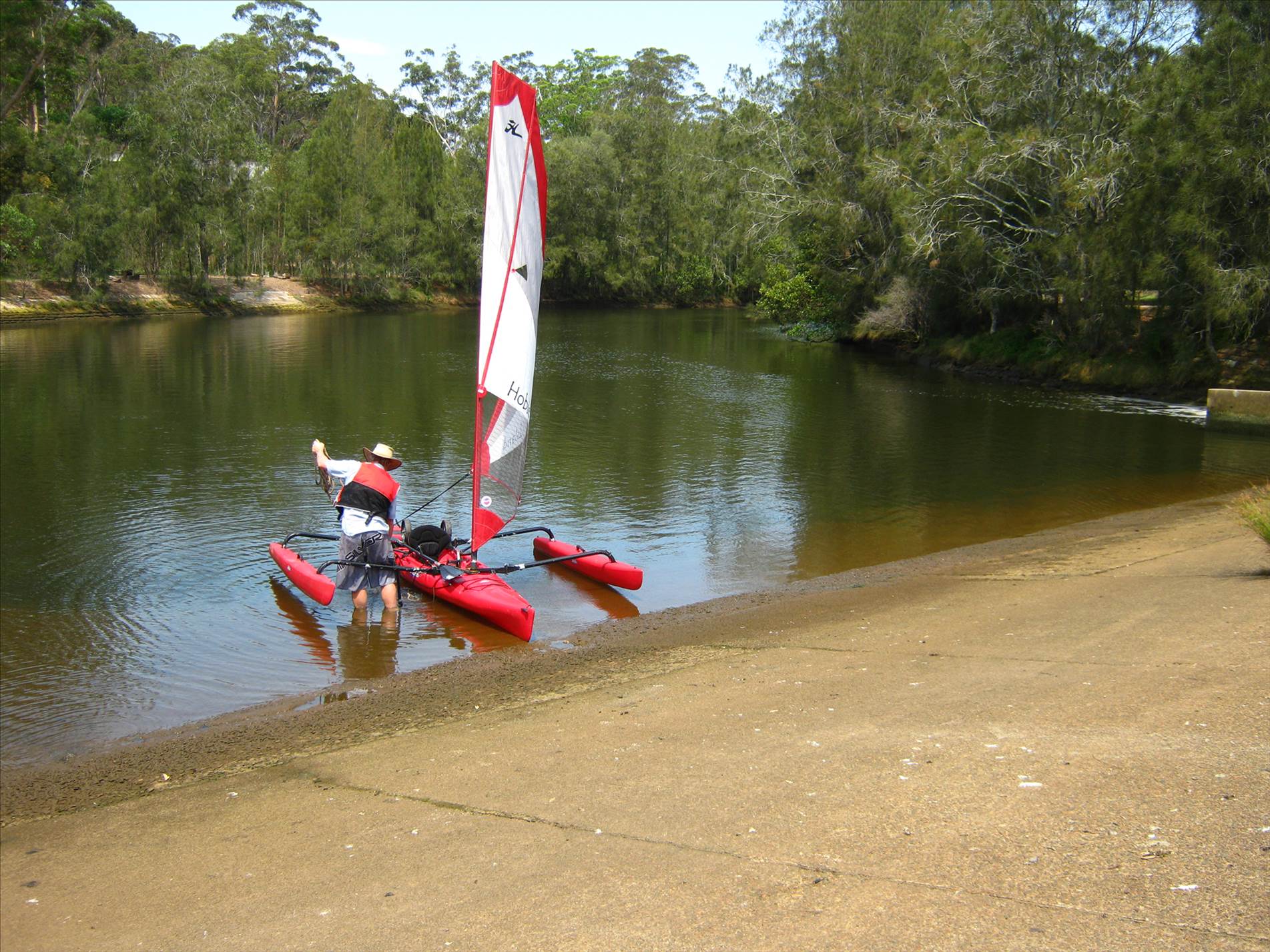 Hobie on Lane Cove River - not me!