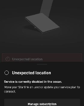 Starlink unexpected location