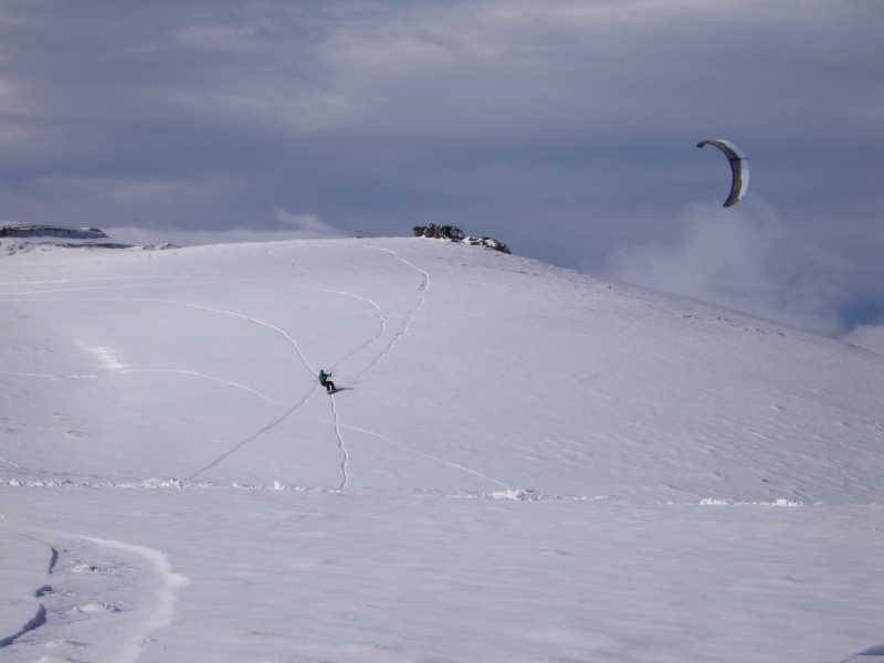 First snowkite sesh of 09 - Mike Holland
