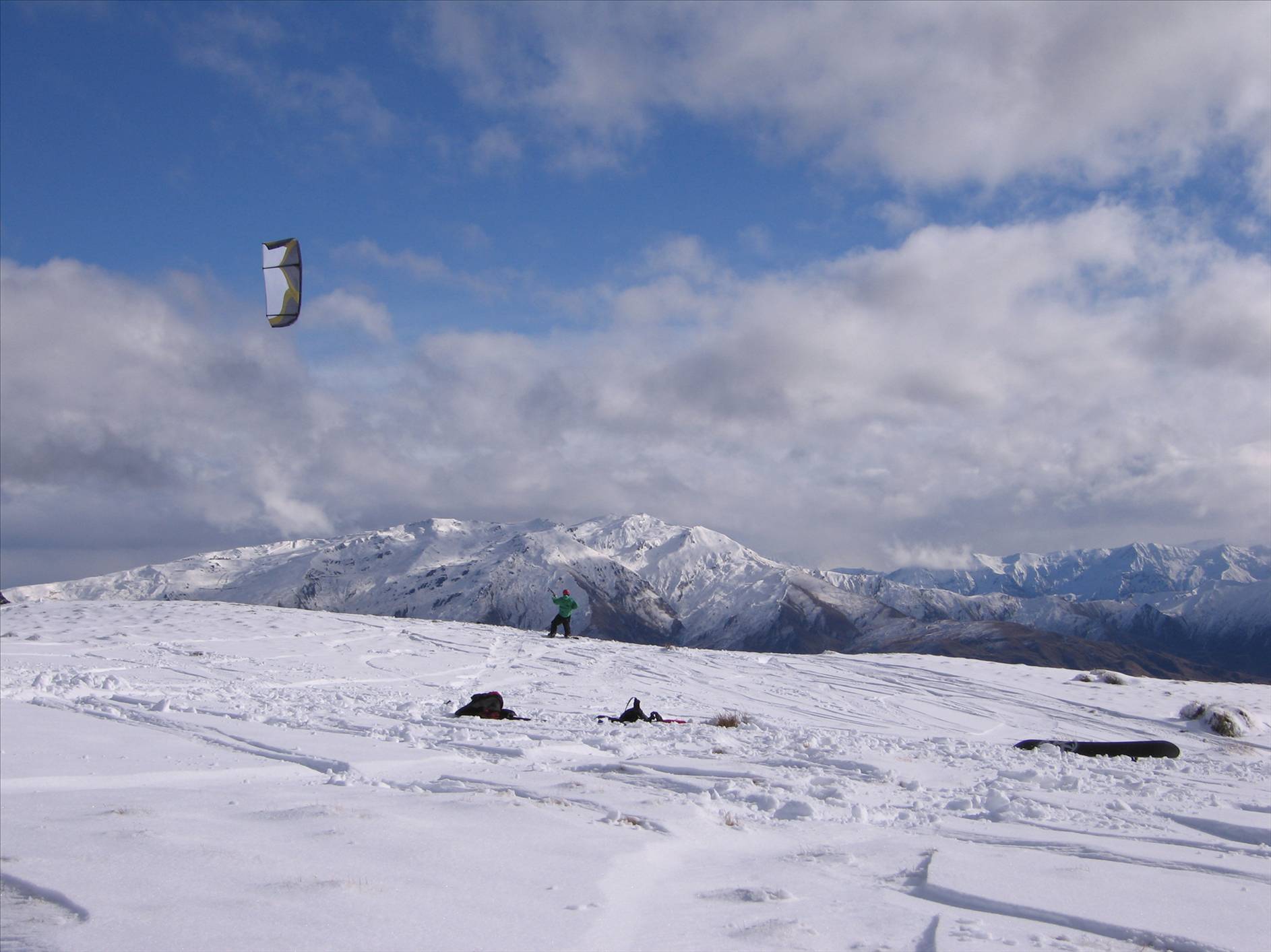 First snowkite sesh of 09 - Mike Holland