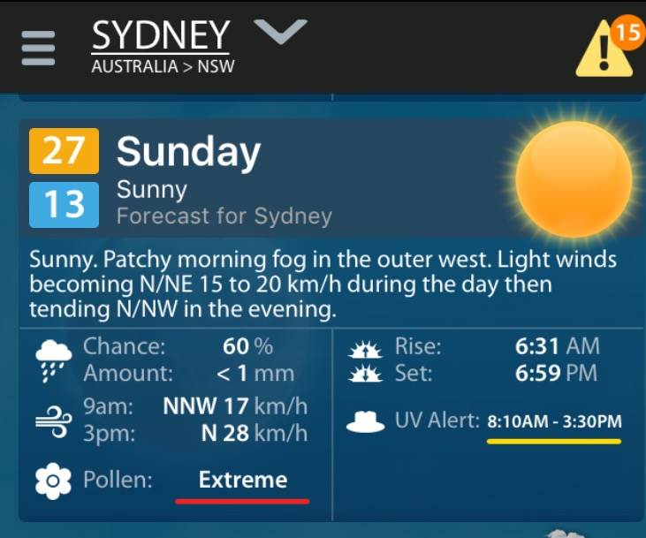 Sunday weather