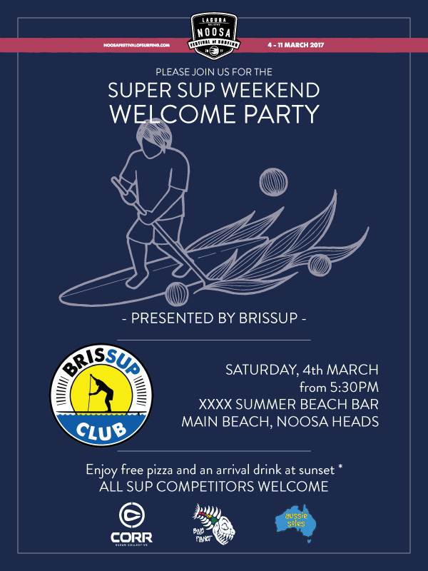 BrisSUP Welcome BBQ poster