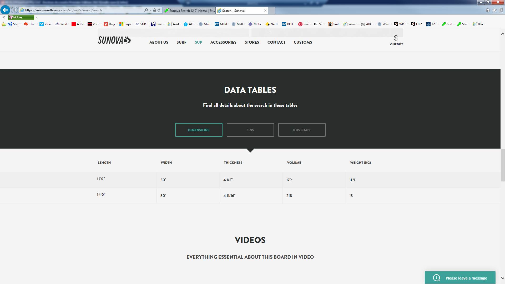search dimensions