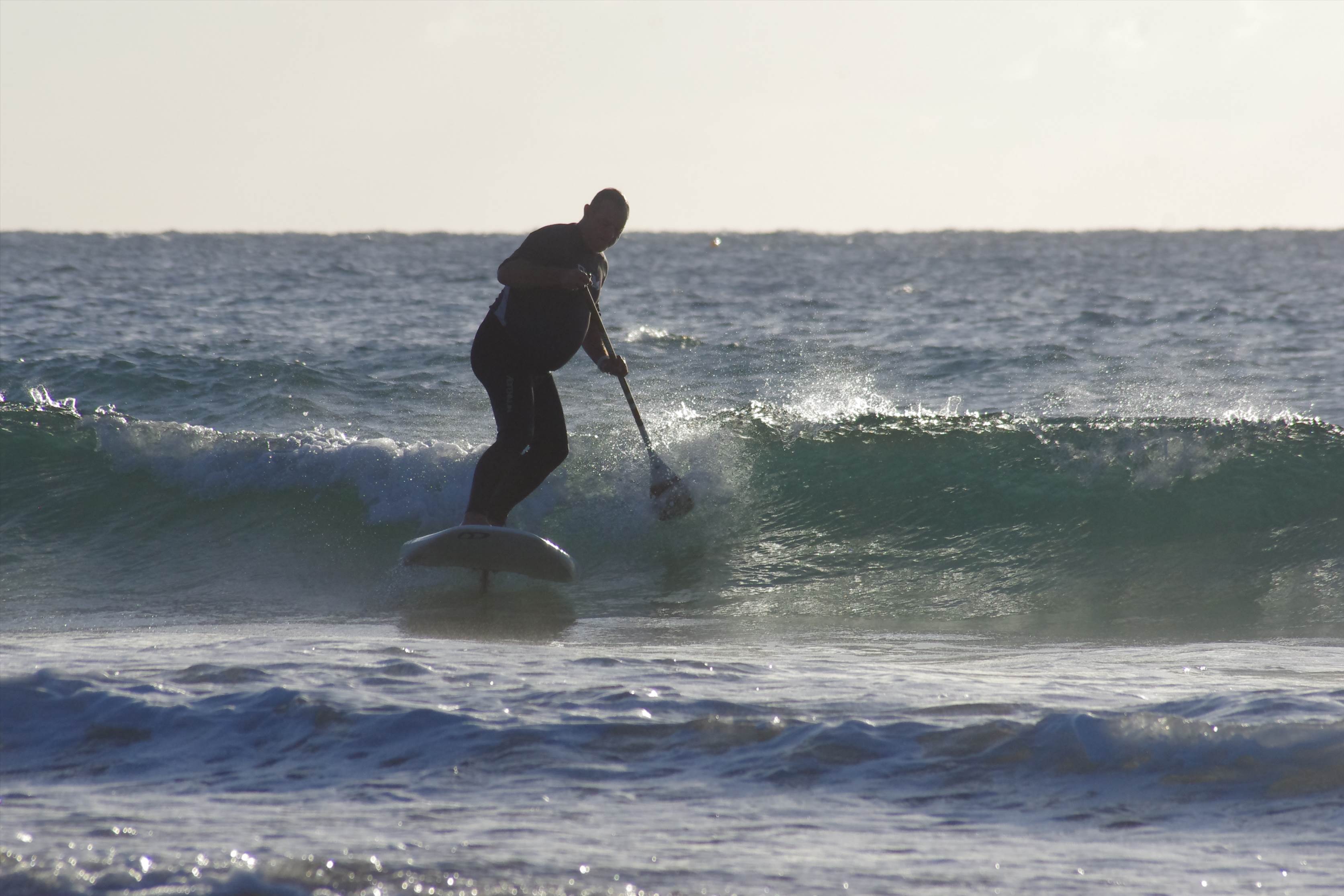 Learning to foil sup and just going for it. Fun factor and wipeouts "priceless"